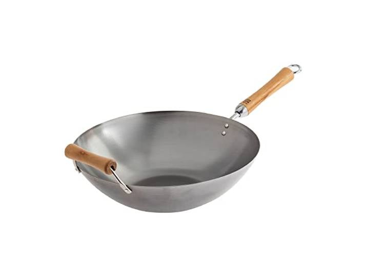 Joyce Chen Classic Series Wok aus Karbonstahl mit Birkengriffen, 35,6 cm