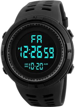 Quick Pick Pro YIKAZE Tactical Digital Sports Watch Waterproof Military Wristwatch For Men black