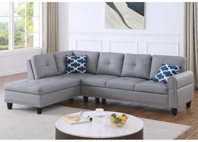 Traditional Upholstered Sectional Sofa with Accent Pillows by GDFStudio