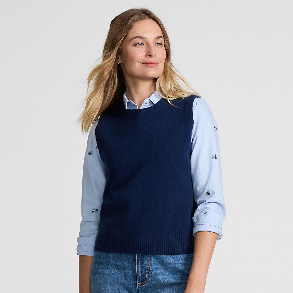 CashTouch Pullunder, Damen, size: regular, Blau, Baumwoll-Mischung/Polyester-Mischung/Nylon-Mischung, by Lands' End