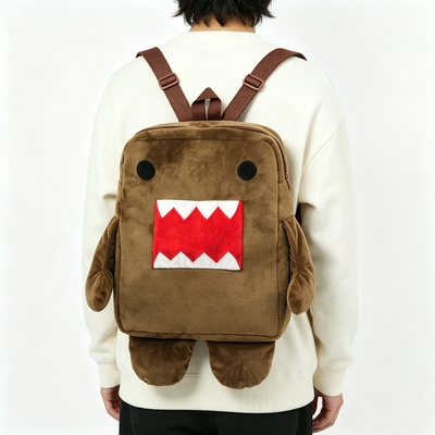 Universal Stock Kawaii Domo Kun Plush Backpack Cute Cartoon Stuffed Bag Gift For Kids And Fans a