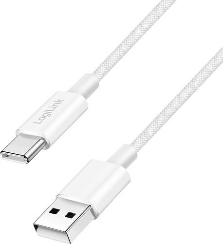 LogiLink USB-C Kabel USB 2.0 USB-A Stecker, USB-C Stecker 1m Weiß CU0321