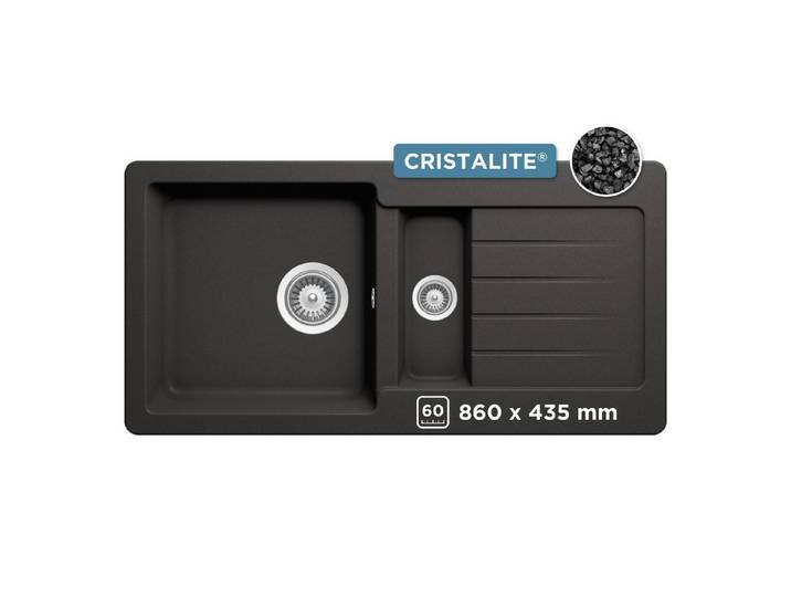 Schock Granitspüle Typos DS, rechteckig, 86/43,5 cm, mit Restebecken