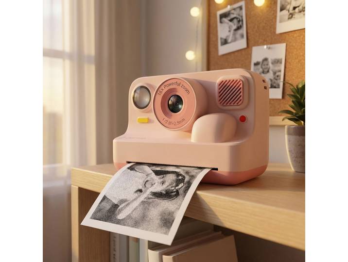 Kinder-Druckkamera mit Bluetooth, Full-HD-Video & 48MP, rosa
