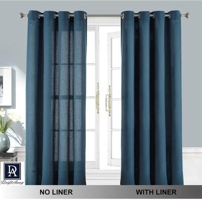 DriftAway Insulated Blackout Curtain Liner for grommet curtains