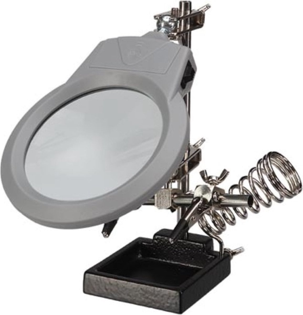 Velleman Derde hand met vergrootglas, ledlamp en soldeerbouthouder voor precisiewerk