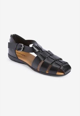 Women's The Cooper Fisherman Flat by Comfortview in Black (Size 8 M)