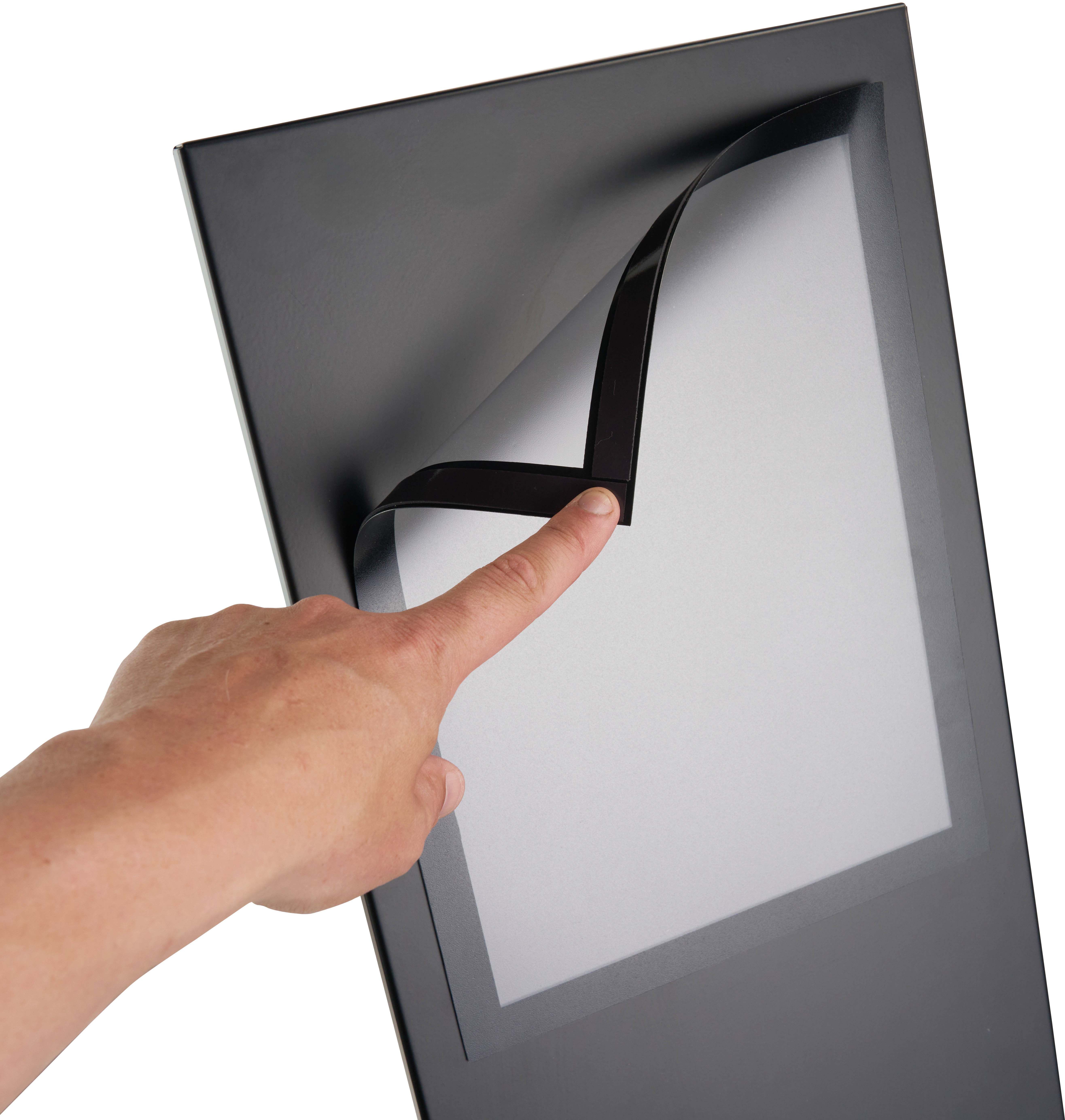 SPRINTIS Présentoir sur pied PLANAR A4 avec cadre magnétique noir, acier