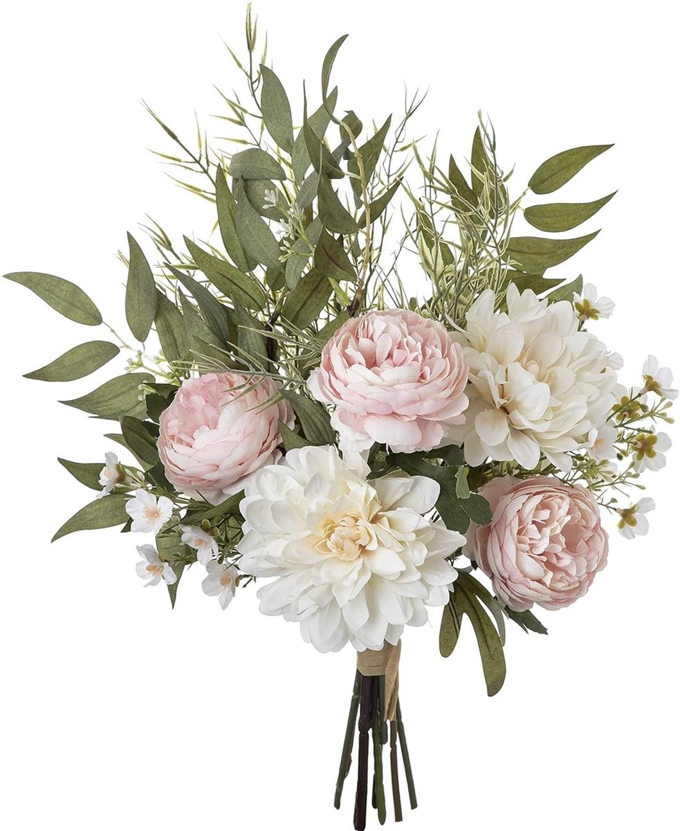 Merkloos Kunstbloemen Pioenroos Boeket voor Woondecoratie