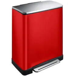 Mülltrennsystem EKO E-Cube Recycling 28 plus 18 L rot mit extra breitem Pedal, gedämpftem Deckel und Inneneimer