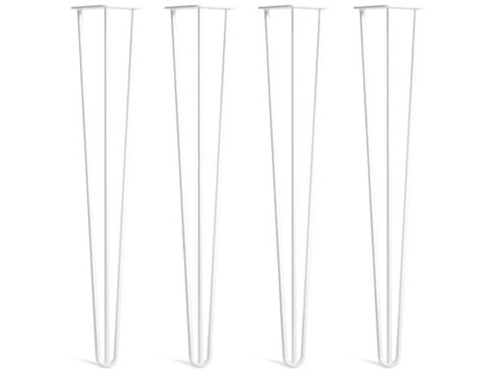 The Hairpin Leg Co. 4X Haarnadel-Tischbeine: Doppel-Schweiß Stahl, Schrauben, Anleitung, Schutzfüße. Klassischer 10mm 3 Stangen Stil. 71cm Weiß