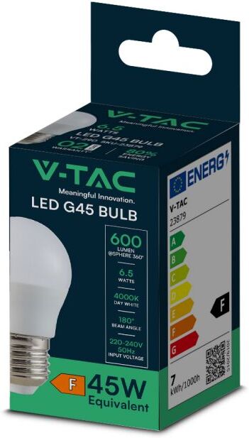 V-Tac Lampadina Led E27 6,5w G45 4000k