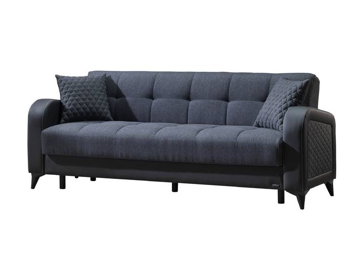 Einzelsofa anthrazit Schlaffunktion ausziehbar 3-Sitzer 220 cm - RIZA