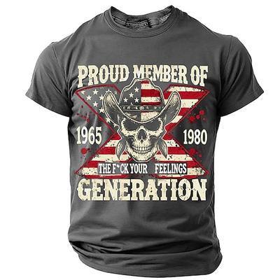 Männer Fck Deine Gefühle Gen X Grafik T-Shirt - Stolzes Mitglied 1965-1980 Kurzarm