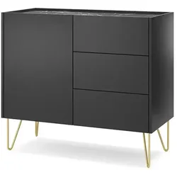 Sideboard  Harmony , schwarz , Maße (cm): B: 97 H: 83