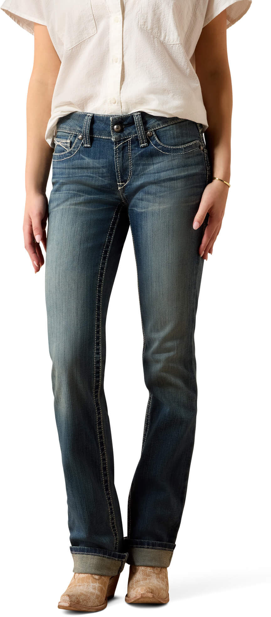 Women's R.E.A.L. Straight Leg Jeans in Rainstorm, Size: 32 Short by Ariat