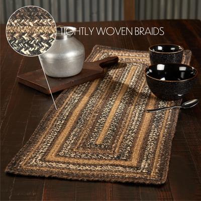 VHC Brands Espresso Jute Rect Runner 13x36