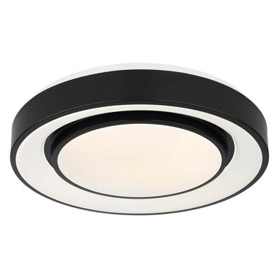 GLOBO LIGHTING Deckenleuchte "SULLY", schwarz-weiß (schwarz), 1, Ø 38cm H: 7,5cm, 1 Stk., Leuchten, Deckenleuchte Schwarz, Opal, dimmbar, RGB, LED 24W, Deckenleuchte