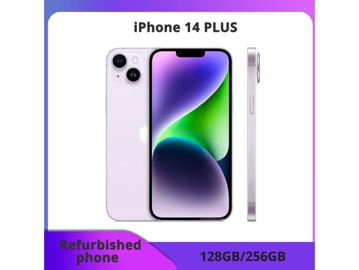 iPhone 14 Plus 5G reconditionné — 128/256 Go ROM, 6 Go RAM, écran Super Retina OLED 6,7 authentique, Face ID — Excellent état