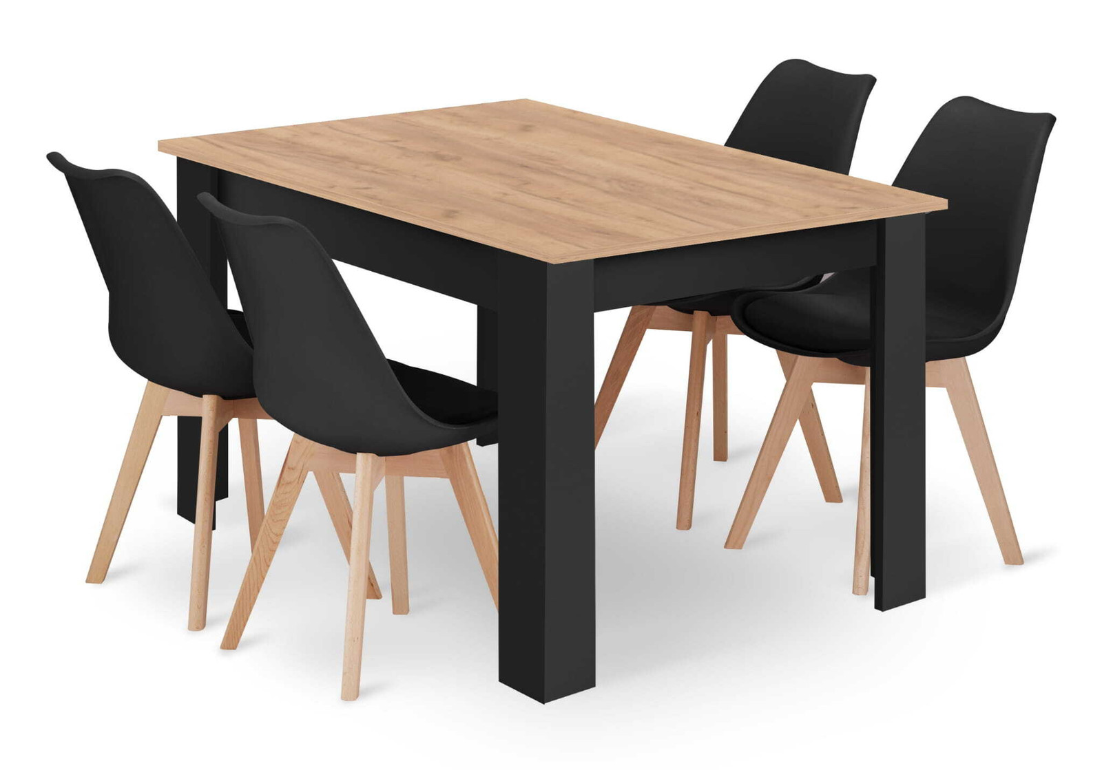 Leobert Mark Set Repas 5-delig Zwart B/D/H: 120 x 80 x 81 cm