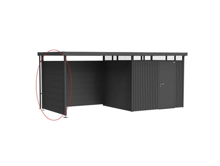 Biohort Seitenwand Gerätehaus Highline, Dunkelgrau, Metall, 197x181x2.5 cm, Gartenzubehör, Geräteschuppen