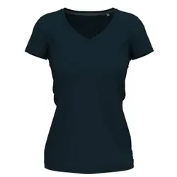 Stedman Claire V-neck Marine ringgesponnene Baumwolle Small Damen