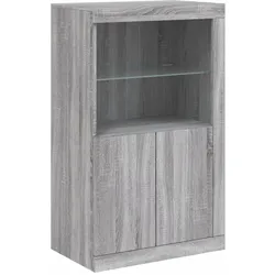 vidaXL Beistellschrank mit LED-Leuchten Grau Sonoma Holzwerkstoff