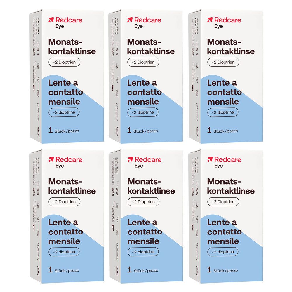 Redcare Monatslinse -2dpt 6 Stück Kontaktlinsen