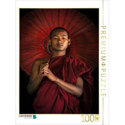 CALVENDO Puzzle Mönch mit Sonnenschirm | 1000 Teile Lege-Größe 64x48cm Foto-Puzzle für glückliche Stunden