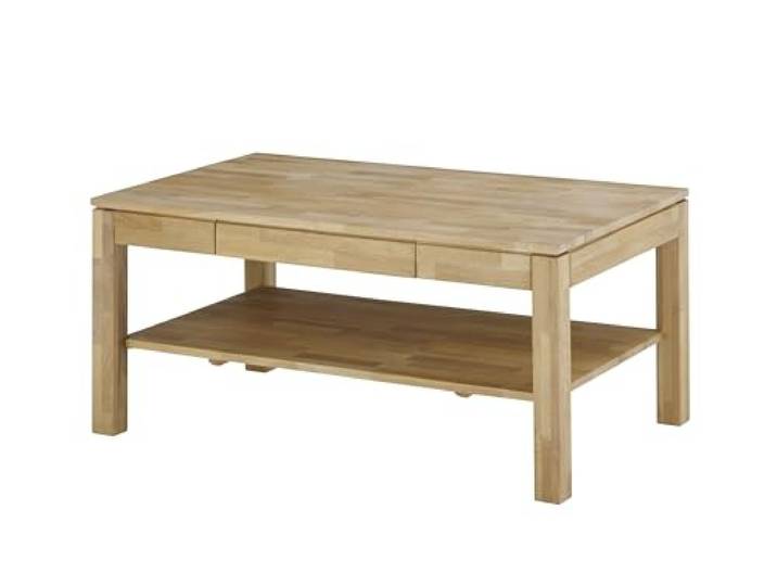 möbelando Couchtisch >Salem< rechteckig aus massiver Kernbuche, geölt & gewachst, mit Schubfach & Ablage, FSC-Zertifiziert, 115x54x70 cm, langlebig & hochwertig verarbeitet