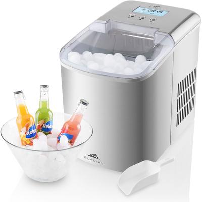 ETA Eiswürfelmaschine "Glacial ETA878490000", silber (edelstahldesign), B:36,4cm H:24,8cm T:31,1cm, Eiswürfelbereiter, mit Reinigungsprogramm