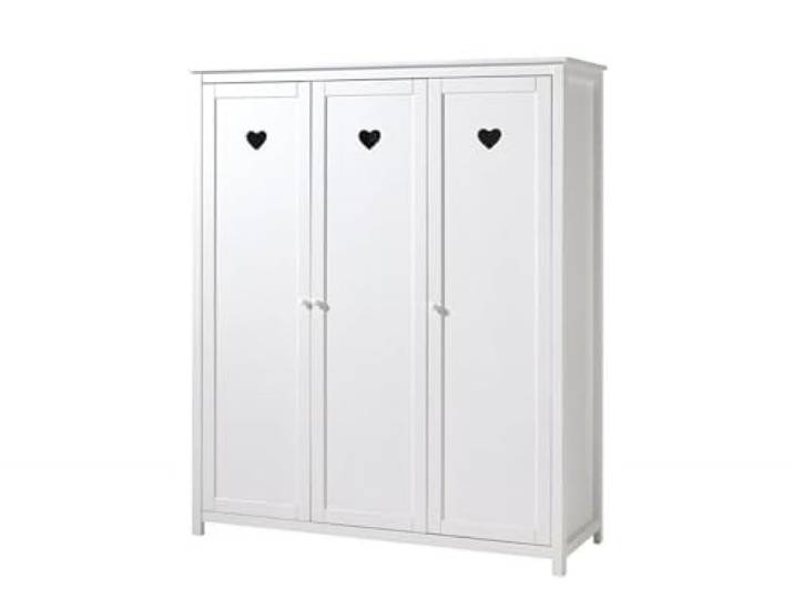 Vipack 'Autobett amkl1314 Amori Schrank mit 3 Türen Holz weiß 190 x 159 x 57 cm