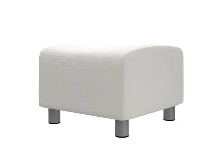 Soferia Housse de Rechange Compatible pour KLIPPAN Pouf – Tissu Bouclea Ecru (bouclé\, Hydrofuge\, Anti-Taches)