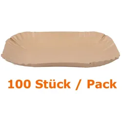 NatureStar Schale Kraftpapier 150x230 mm 100 Stück lebensmittelecht, Packabgabe, 23x15x2 cm