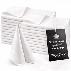 Exner 50er Set Stoffservietten / Tischservietten / Tischwäsche 50 x 50 cm weiß 100% Baumwolle