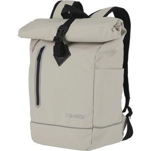 Travelite Rucksack Basics Rollup, 48 cm, Rolltop, elfenbein, Planenmaterial, wasserdicht, 19 Liter