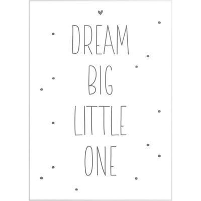 Wandbild REINDERS "Slim Frame White 50x70 Dream Big Little One", weiß (farbe bild(er): weiß), B:50cm H:70cm T:2cm, MDF, Bilder