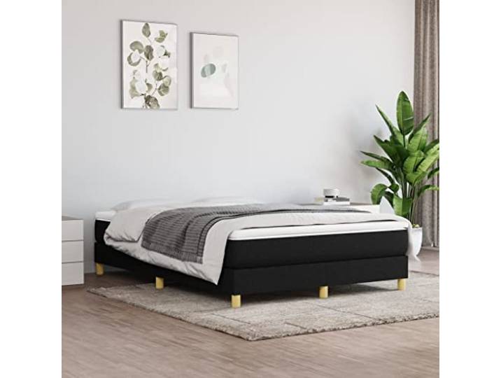 RJPLMFV Lattenrost mit Matratze, Stoff, Schwarz, 140 x 190 cm Taschenfedern, mittlere Festigkeit, atmungsaktiv, langlebig, Sperrholz, Bedienungsanleitung im Lieferumfang enthalten