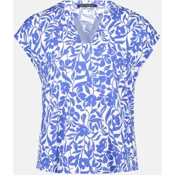 Bluse mit floralem Muster Blau 42
