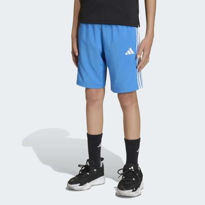 Shorts ADIDAS SPORTSWEAR "J 3S WV SH", Jungen, Gr. 152, N-Gr, blau (rayblu, weiß,), Obermaterial: 100% Polyester, Hosen Shorts