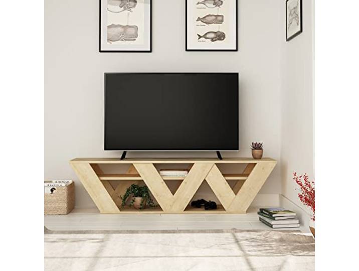 HOCUS PICUS TV Schrank mit 2 Ebenen, für Fernseher bis 55 Zoll, Eiche