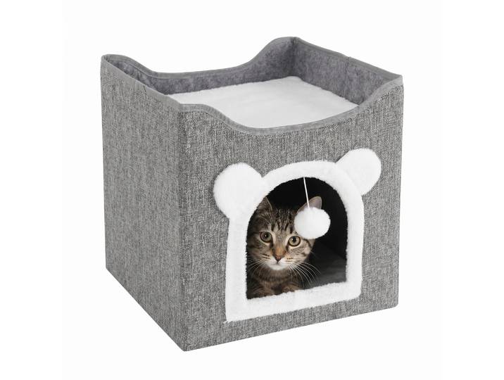 Katzenbett Höhle faltbar 42 x 42 x 36 cm grau