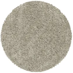 Teppich Schlafzimmer Hochflor Unifarben Samtweich Waschbar Strapazierfähig Wohnzimmer Rund Natur 80x80 cm – SPREE von Kadima Design