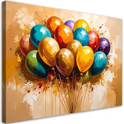 LEINWANDBILD Bunte Luftballons 90x60cm