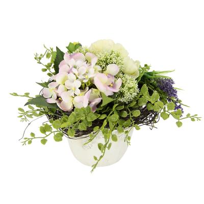 Kunstpflanze I.GE.A., lila (violett hell), B:25cm H:25cm T:20cm, Keramik, Kunststoff, Polyester, Kunstpflanzen, Kunstpflanze