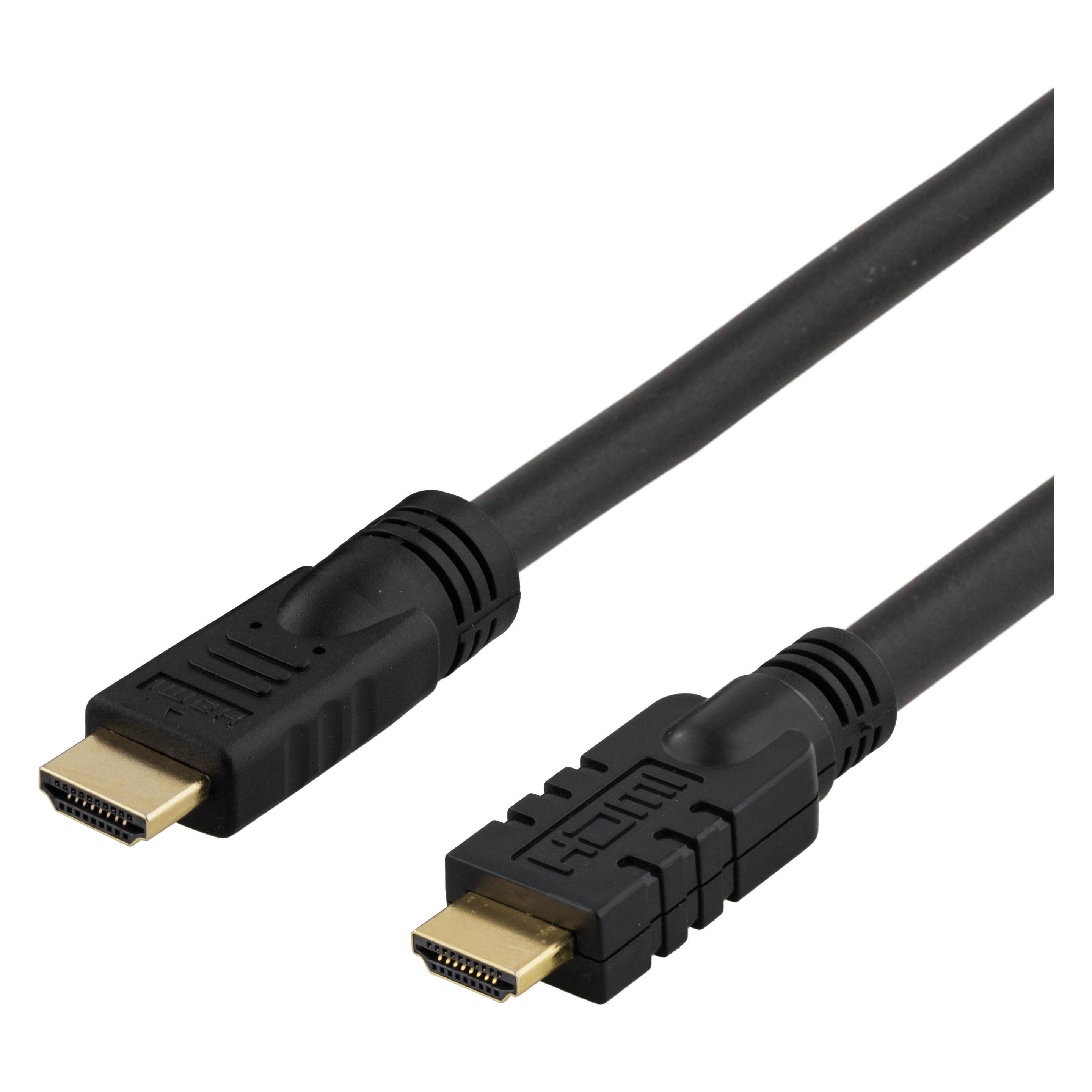 Deltaco active hdmi kabel hdmi high speed with ethernet 20m black (20 m) (HDMI-1200)