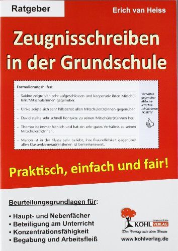 Erich van Heiss - Zeugnisschreiben in der Grundschule - Preis vom 04.10.2026 03:51:26 h