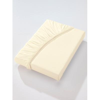 Betttuch WÄSCHEPUR Gr. 3, beige (natur), L:200cm, Single-Jersey, 97% Baumwolle, 3% Elasthan, Bettlaken