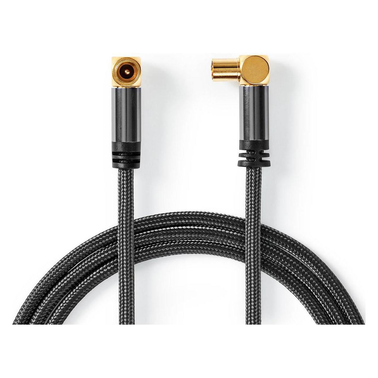 Nedis Koaxial Kabel | IEC (Coax) Stecker | IEC (Coax) Buchse | Vergoldet | 75 Ohm | 4-fach geschirmt (CSTB40015WT20)
