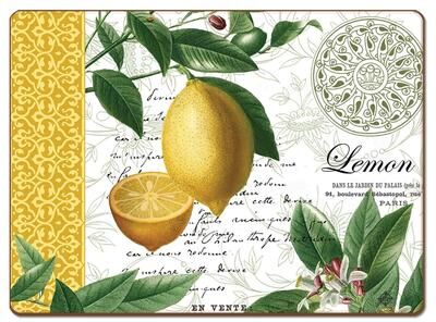 Cala Home Hardboard Placemats - Citron - Set of 4 - 15.5x11.25x.204